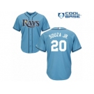 Men's Majestic Tampa Bay Rays #20 Steven Souza Replica Light Blue Alternate 2 Cool Base MLB Jersey