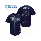 Men's Majestic Tampa Bay Rays #20 Steven Souza Replica Navy Blue Alternate Cool Base MLB Jersey