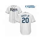 Men's Majestic Tampa Bay Rays #20 Steven Souza Replica White Home Cool Base MLB Jersey