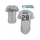 Men's Majestic Tampa Bay Rays #28 Colby Rasmus Replica Grey Road Cool Base MLB Jersey