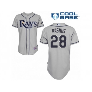 Men's Majestic Tampa Bay Rays #28 Colby Rasmus Replica Grey Road Cool Base MLB Jersey