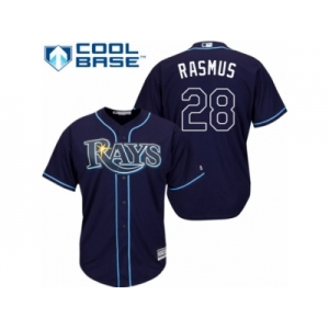 Men's Majestic Tampa Bay Rays #28 Colby Rasmus Replica Navy Blue Alternate Cool Base MLB Jersey