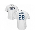 Men's Majestic Tampa Bay Rays #28 Colby Rasmus Replica White Home Cool Base MLB Jersey