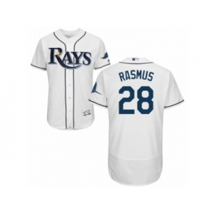 Men's Majestic Tampa Bay Rays #28 Colby Rasmus White Flexbase Authentic Collection MLB Jersey