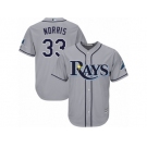 Men's Majestic Tampa Bay Rays #33 Derek Norris Replica Grey Road Cool Base MLB Jersey