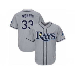 Men's Majestic Tampa Bay Rays #33 Derek Norris Replica Grey Road Cool Base MLB Jersey