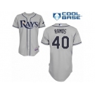 Men's Majestic Tampa Bay Rays #40 Wilson Ramos Replica Grey Road Cool Base MLB Jersey