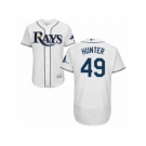 Men's Majestic Tampa Bay Rays #49 Tommy Hunter White Flexbase Authentic Collection MLB Jersey