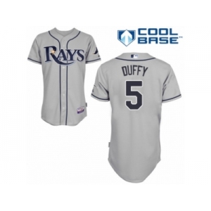 Men's Majestic Tampa Bay Rays #5 Matt Duffy Replica Grey Road Cool Base MLB Jersey