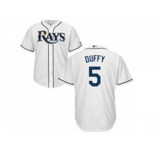 Men's Majestic Tampa Bay Rays #5 Matt Duffy Replica White Home Cool Base MLB Jersey
