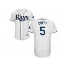 Men's Majestic Tampa Bay Rays #5 Matt Duffy White Flexbase Authentic Collection MLB Jersey