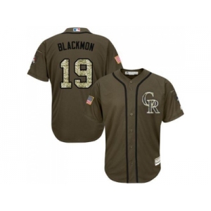 Colorado Rockies #19 Charlie Blackmon Green Salute to Service Stitched MLB Jersey