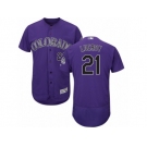 Colorado Rockies #21 Jonathan Lucroy Purple Flexbase Authentic Collection MLB Jersey