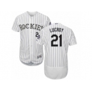 Colorado Rockies #21 Jonathan Lucroy White Flexbase Authentic Collection MLB Jersey