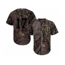 Men Colorado Rockies #17 Todd Helton Camo Realtree Collection Cool Base Stitched MLB Jersey