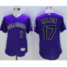 Men Colorado Rockies #17 Todd Helton Purple Flexbase Authentic Collection Player Jersey