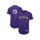 Men Colorado Rockies #19 Charlie Blackmon Majestic Purple 2018 Spring Training Flex Base Player Jersey