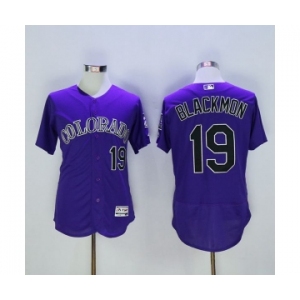 Men Colorado Rockies #19 Charlie Blackmon Majestic Purple Flexbase Authentic Collection Player Jersey