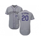 Men Colorado Rockies #20 Ian Desmond Grey Flexbase Authentic Collection Stitched MLB Jersey