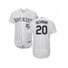 Men Colorado Rockies #20 Ian Desmond White Strip Flexbase Authentic Collection Stitched MLB Jersey