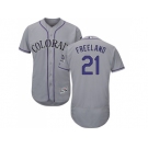 Men Colorado Rockies #21 Kyle Freeland Grey Flexbase Authentic Collection Stitched MLB Jersey