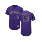 Men Colorado Rockies #21 Kyle Freeland Purple Flexbase Authentic Collection Stitched MLB Jersey