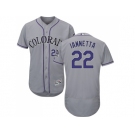 Men Colorado Rockies #22 Chris Iannetta Grey Flexbase Authentic Collection Stitched MLB Jersey