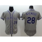 Men Colorado Rockies #28 Nolan Arenado Majestic Grey Flexbase Authentic Collection Player Jersey