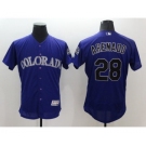 Men Colorado Rockies #28 Nolan Arenado Majestic Purple Flexbase Authentic Collection Player Jersey