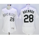 Men Colorado Rockies #28 Nolan Arenado Majestic white Flexbase Authentic Collection Player Jersey