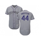 Men Colorado Rockies #44 Tyler Anderson Grey Flexbase Authentic Collection Stitched MLB Jersey