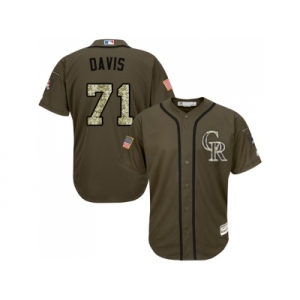 Men Colorado Rockies #71 Wade Davis Green Salute to Service Stitched MLB Jersey