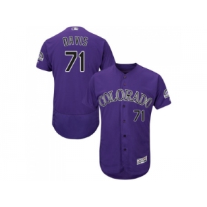 Men Colorado Rockies #71 Wade Davis Purple Flexbase Authentic Collection Stitched MLB Jersey