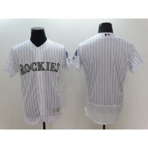 Men Colorado Rockies blank Majestic White Flexbase Authentic Collection Jersey