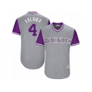 Men's 2017 Little League World Series Rockies #4 Pat Valaika Valaika Gray Jersey