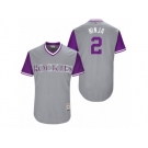 Men's 2017 Little League World Series Rockies Alexi Amarista #2 Ninja Gray Jersey