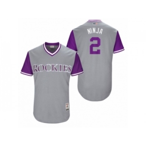 Men's 2017 Little League World Series Rockies Alexi Amarista #2 Ninja Gray Jersey