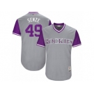 Men's 2017 Little League World Series Rockies Antonio Senzatela #49 Senze Gray Jersey