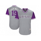 Men's 2017 Little League World Series Rockies Charlie Blackmon #19 Chuck Nazty Gray Jersey