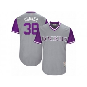 Men's 2017 Little League World Series Rockies Mike Dunn #38 Dunner Gray Jersey