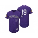 Men's Colorado Rockies #19 Charlie Blackmon 2017 Spring Training Flex Base Authentic Collection Stitched Baseball Jersey