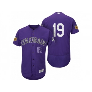 Men's Colorado Rockies #19 Charlie Blackmon 2017 Spring Training Flex Base Authentic Collection Stitched Baseball Jersey