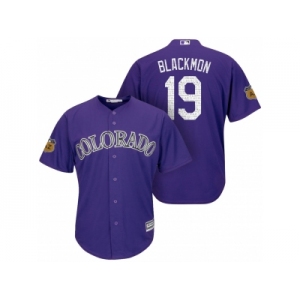 Men's Colorado Rockies #19 Men's Charlie Blackmon 2017 Spring Training Cool Base Stitched MLB Jersey