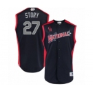 Men's Colorado Rockies #27 Trevor Story Authentic Navy Blue National League 2019 Baseball All-Star Jersey