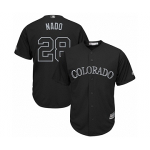 Men's Colorado Rockies #28 Nolan Arenado Nado Authentic Black 2019 Players Weekend Baseball Jersey