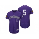 Men's Colorado Rockies #5 Carlos Gonzalez 2017 Spring Training Flex Base Authentic Collection Stitched Baseball Jersey