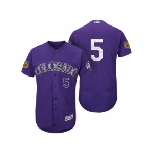 Men's Colorado Rockies #5 Carlos Gonzalez 2017 Spring Training Flex Base Authentic Collection Stitched Baseball Jersey