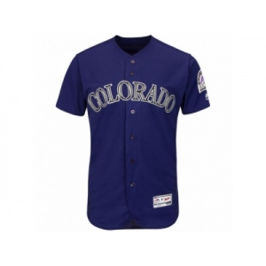 Men's Colorado Rockies Majestic Blank Purple Flexbase Authentic Collection Team Jersey