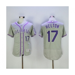 Men's Majestic Colorado Rockies #17 Todd Helton Grey Flexbase Authentic Collection MLB Jersey