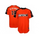 Men's Majestic Colorado Rockies #19 Charlie Blackmon Replica Orange National League 2017 MLB All-Star MLB Jersey